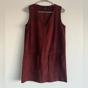 Forever 21 Deep Red V-Neck Mini Dress